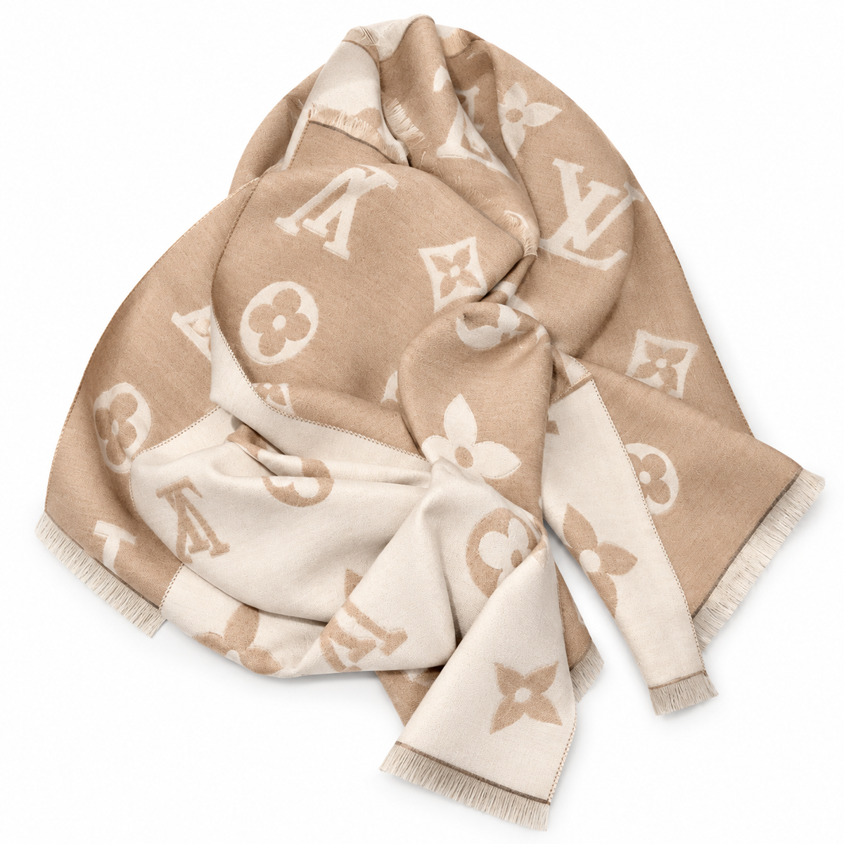 Louis Vuitton Style Oversized Motif Scarf