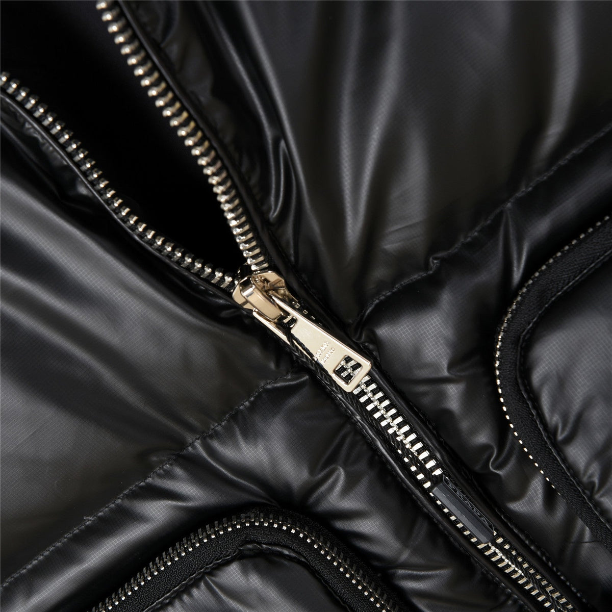 Prada Black Glossy Stand-Collar Puffer Vest