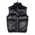 Prada Black Glossy Stand-Collar Puffer Vest