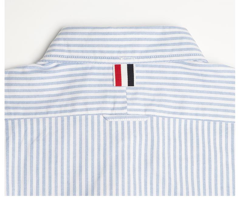 Men's Striped Long-Sleeve Shirt — Classic Button Collar | Thom Browne