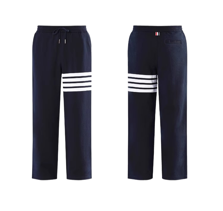 Thom Browne Style Men's Straight - Leg Cropped Trousers - 100% Cotton with Adjustable Backstrap with...
