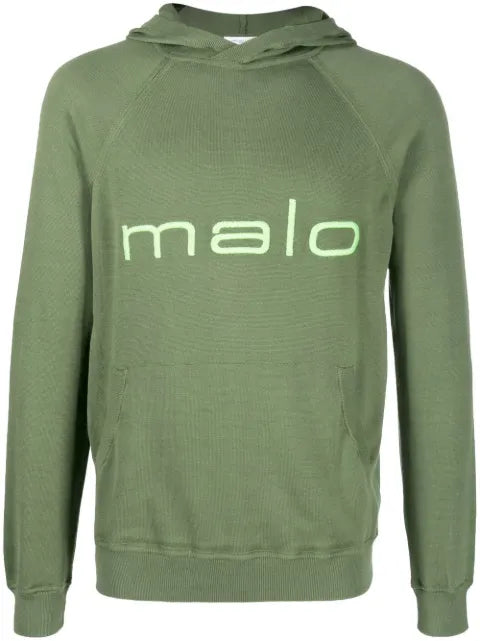 Malo logo-print hooded sweatshirt