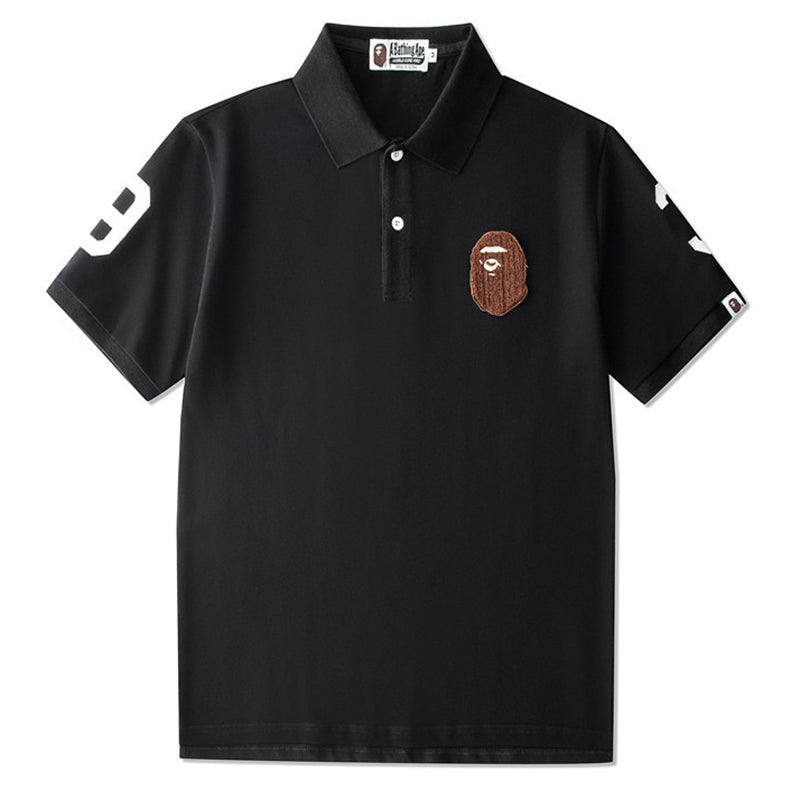 BAPE Embroidered Ape Head Men's Polo Shirt - White