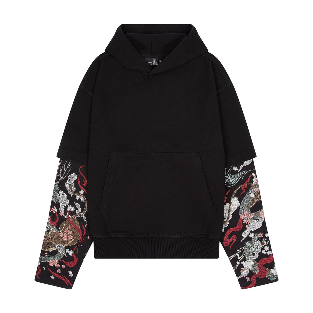 "yakuza" double sleeve Hoodie