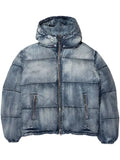 Purple Brand denim padded hooded jacket