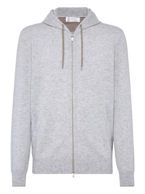 Brunello Cucinelli front-zip cashmere hoodie
