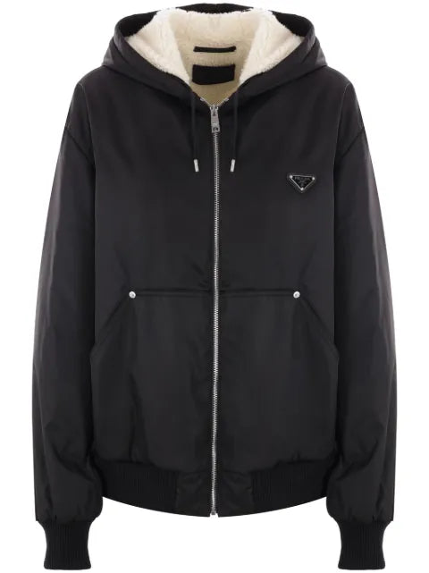 Prada Re-Nylon triangle-logo hooded jacket