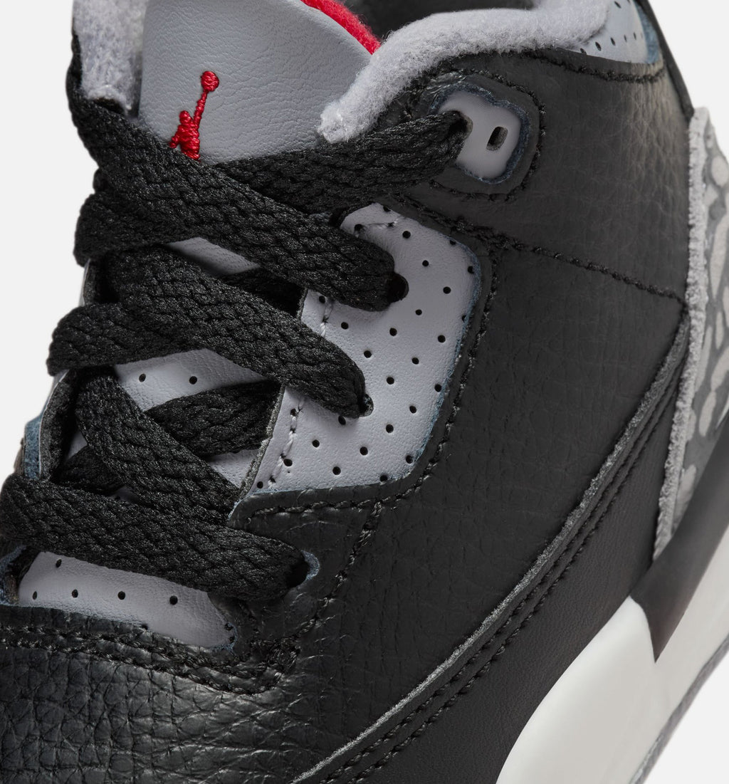 Air Jordan 3 Retro Black Cement Infant/Toddler Lifestyle Shoes - Black/Fire Red/Cement Grey/Summit White