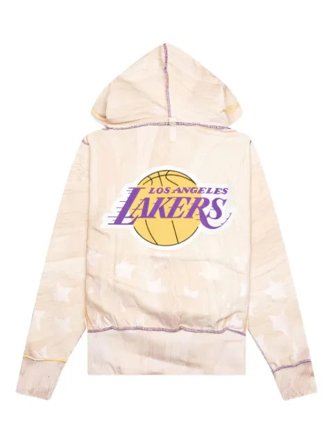 Advisory Board Crystals x LA Lakers wood-grain star-print hoodie