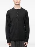 Devoa Henley-neck long-sleeve sweater