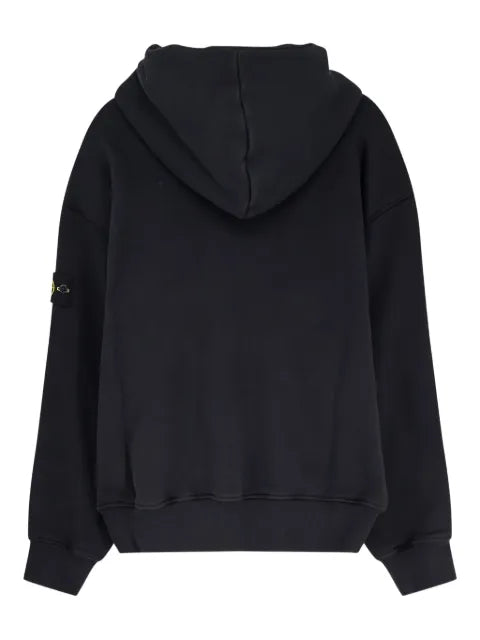 Stone Island logo-patch zip-up hoodie