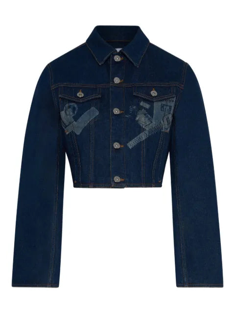 Jean Paul Gaultier trompe l'oeil cropped denim jacket