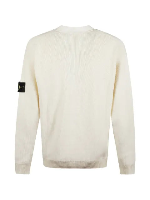 Stone Island 5100009 ribbed soft organic cotton V-neck cardigan