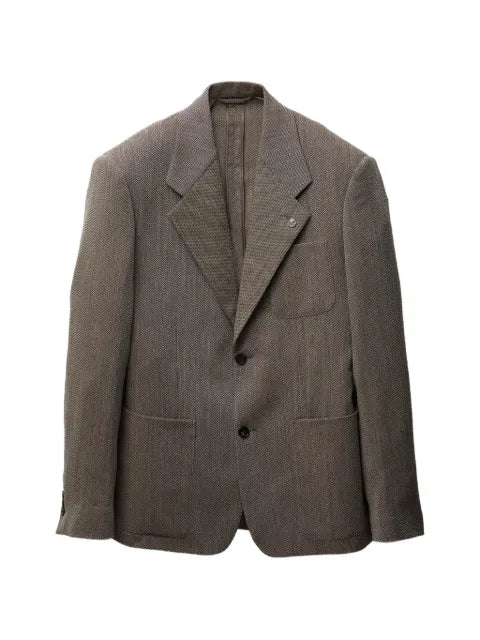 Versace herringbone wool crêpe blazer