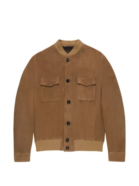 Montedoro suede flap-pocket bomber jacket
