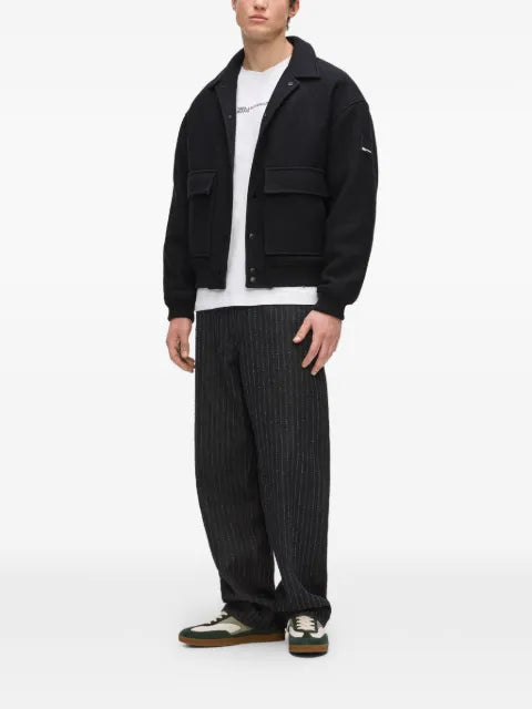 Karl Lagerfeld Jeans logo-patch bomber jacket