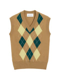 AMI Paris argyle intarsia sleeveless sweater