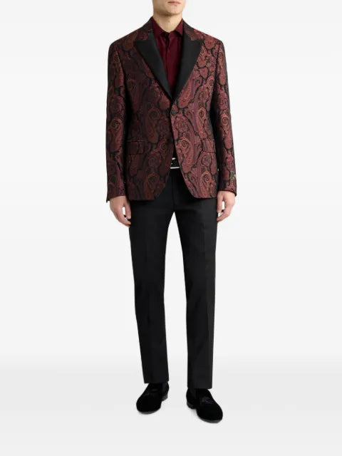 ETRO chenille jacquard single-breasted jacket with Paisley motif