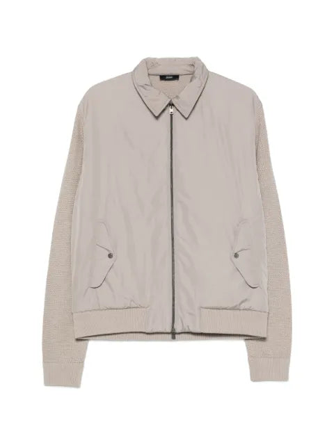Herno panelled waffle-knit lightweight jacket