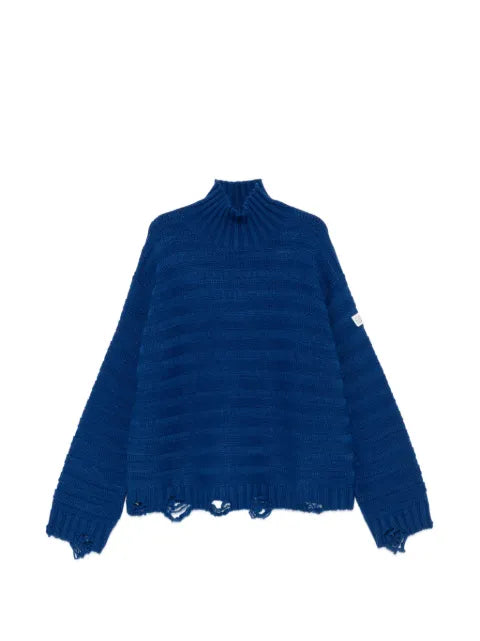 MM6 Maison Margiela distressed ribbed-knit sweater