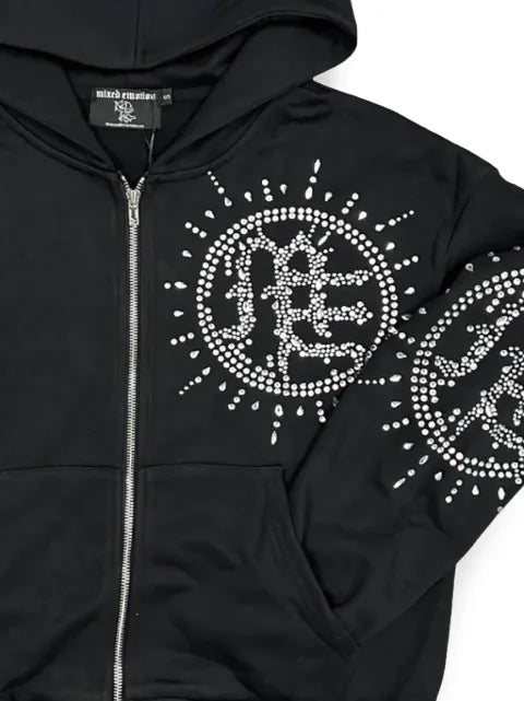 Mixed Emotion Eclipse rhinestone-embellishment hoodie