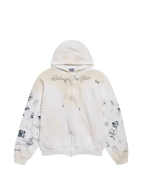 Balenciaga classic ink zip-up hoodie