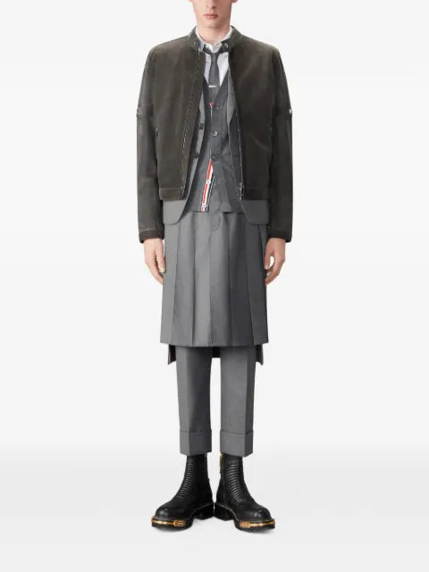 Thom Browne leather racer jacket