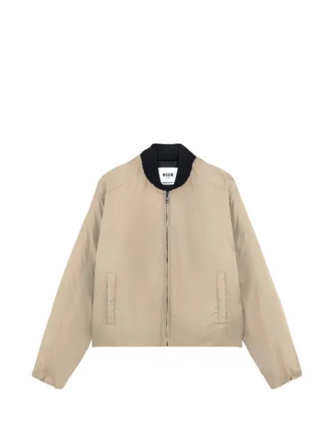 MSGM logo-patch bomber jacket