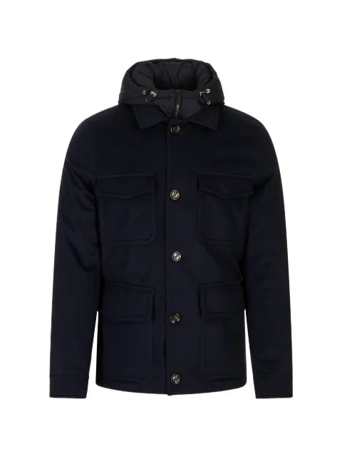 Moorer hooded multi-pocket jacket