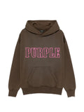 Purple Brand logo-print distressed cotton hoodie