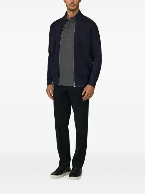 Boggi Milano full-zip jumper in merino wool blend WOOLTECH