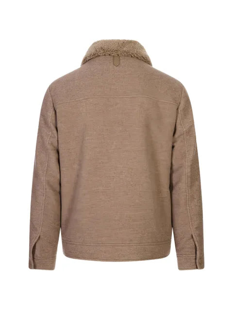 Canali shearling-collar jacket