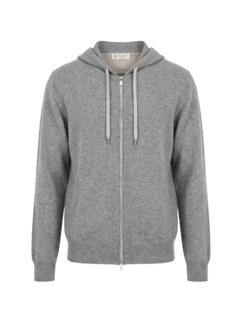 Brunello Cucinelli cashmere knit hoodie with zipper