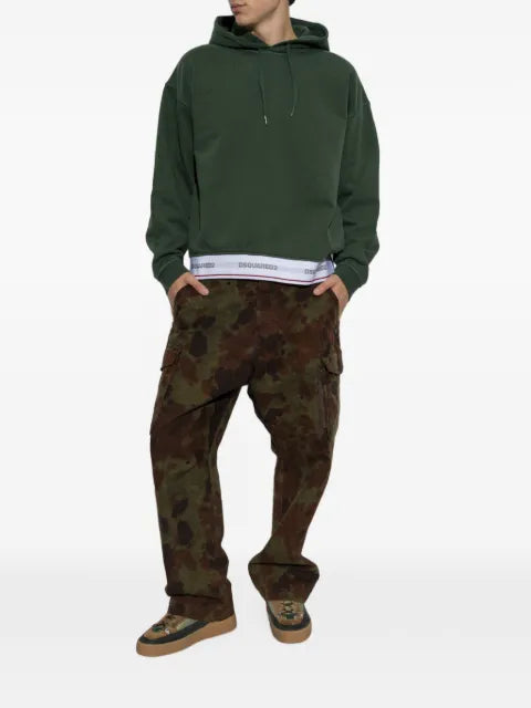 DSQUARED2 logo-tape drawstring hoodie