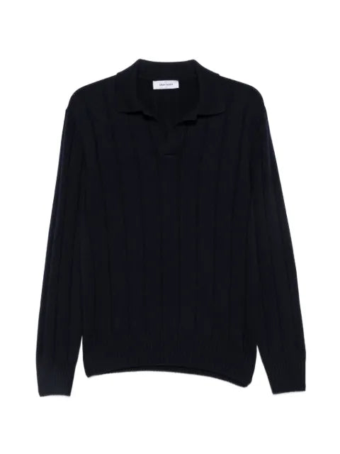 Gran Sasso ribbed-knit polo-collar sweater