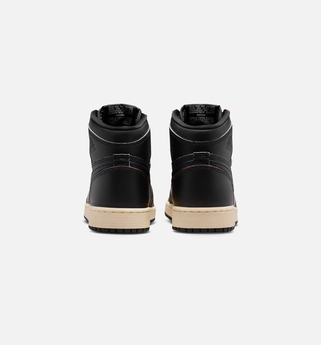 Air Jordan 1 Retro High OG Grade School Sneakers - Black / Black / Light Beige