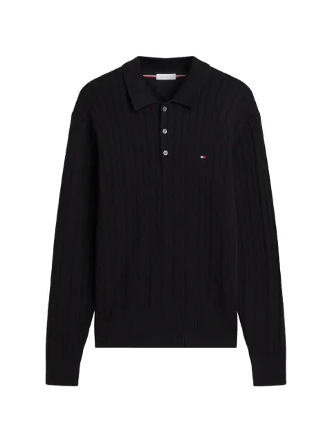 Tommy Hilfiger cable-knit polo sweater