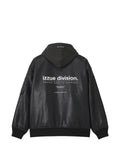 izzue hooded faux-leather jacket