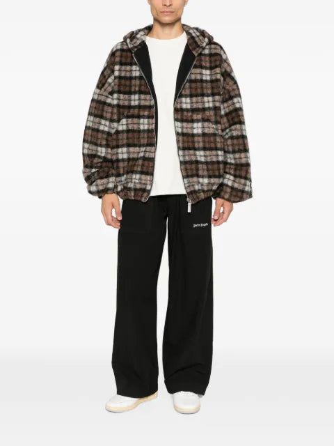 PDF check-pattern zip-up hoodie