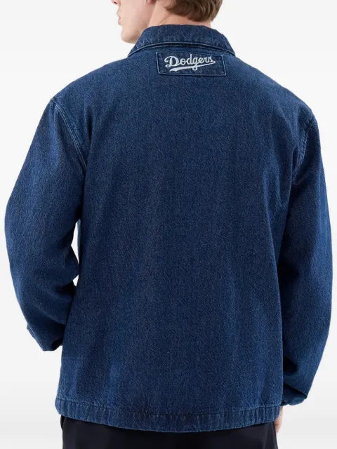 NEW ERA CAP LA Dodgers MLB logo-patch denim jacket