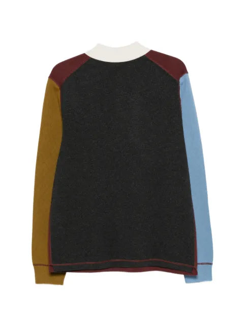 PS Paul Smith colour-block long-sleeve polo sweater