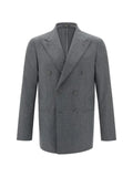 Boggi Milano double-breasted wool flannel blazer