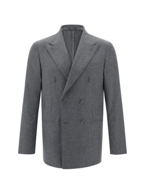 Boggi Milano double-breasted wool flannel blazer