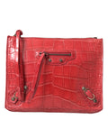 Red Alligator Leather Classic Pouch Wristlet