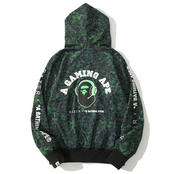 BAPE Snake Camo Shark Zip Hoodie