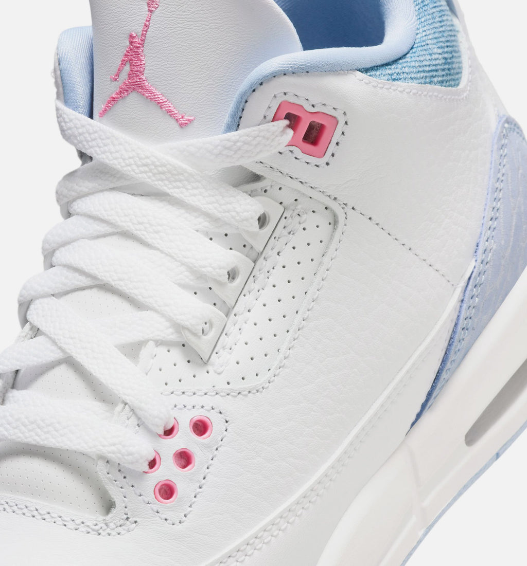 Air Jordan 3 Retro Cobalt Bliss Grade School – White/Cobalt Bliss/Football Grey/Pink Glow