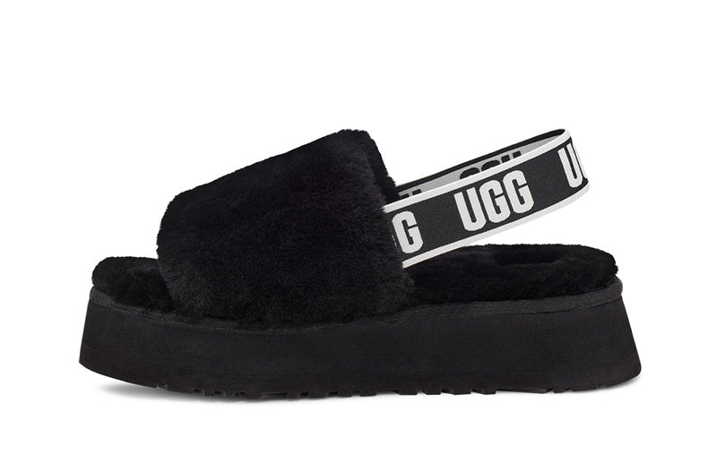 Black Disco Fluffy Sandals — New Arrival | In Stock