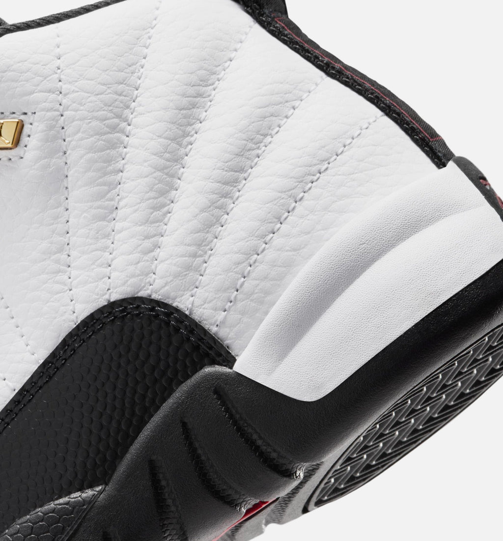 Air Jordan 12 Retro Taxi Preschool Lifestyle Shoe - White/Black/Taxi