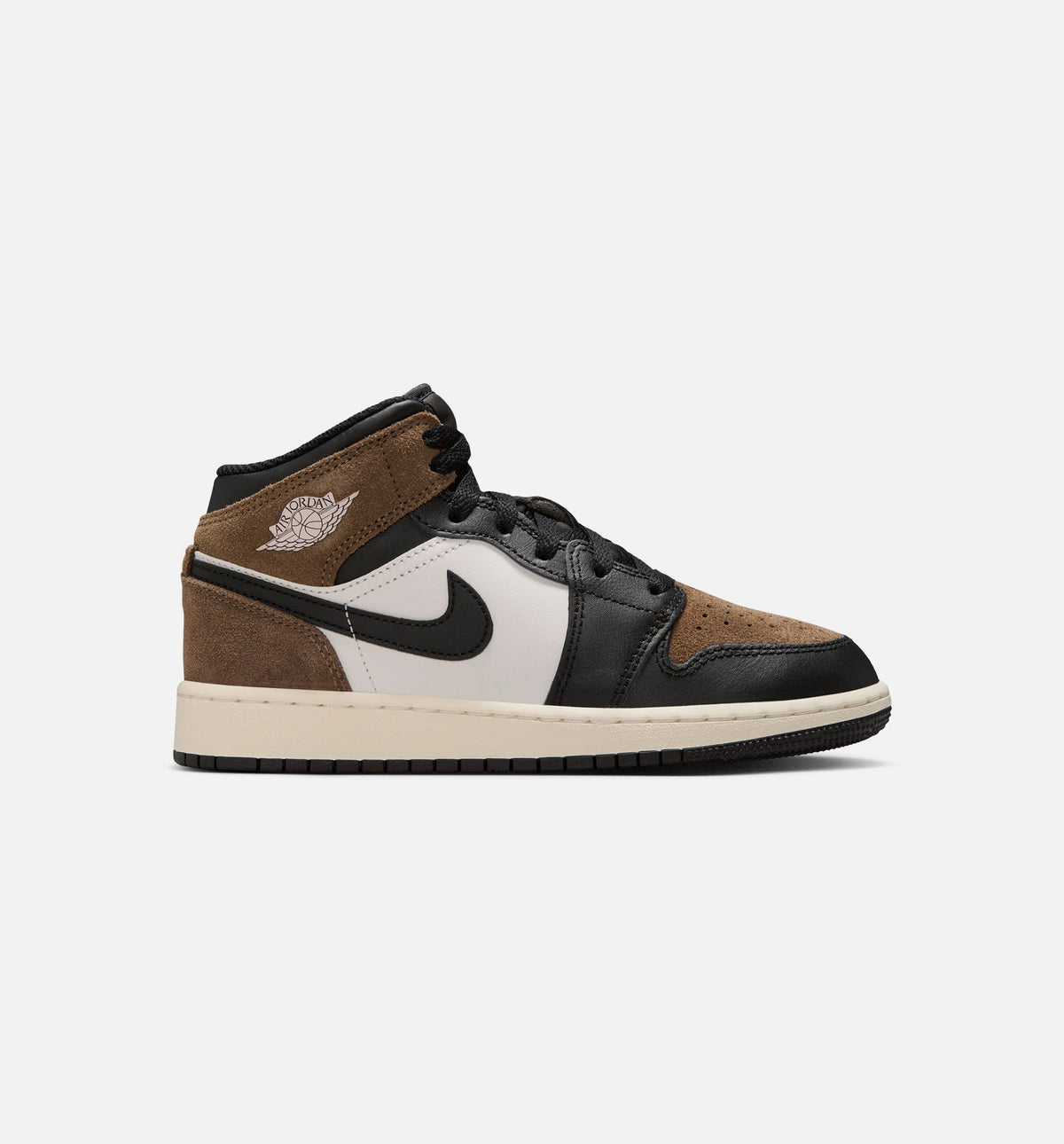 Air Jordan 1 Mid Grade School Lifestyle Shoe - Black/Phantom/Palomino/University Red