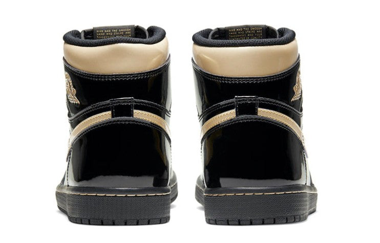 Air Jordan 1 Mid SE 'Black Gold Patent Leather' 852542-007